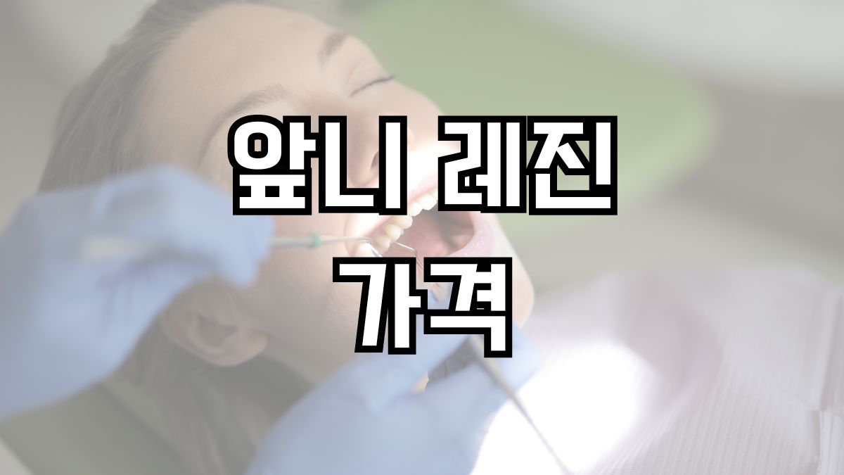 앞니 레진 가격