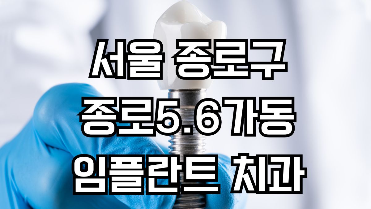 서울 종로구 종로5.6가동 임플란트