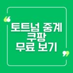 토트넘 중계 쿠팡 무료 보기