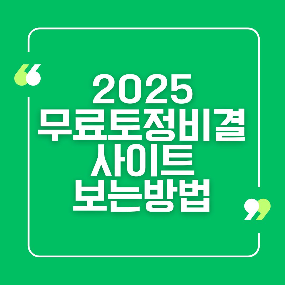 2025 무료토정비결 사이트 보는방법