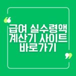 급여 실수령액 계산기 사이트 바로가기