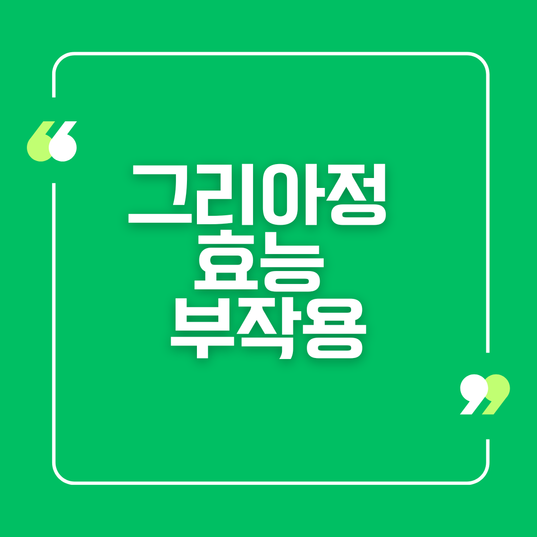 그리아정 효능 부작용